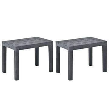 Vidaxl Vrtne klupe, set od 2, antracit, plastika
