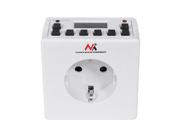 Maclean Timer Digital MCE30G, 16A, 3600W, 156 programa, Shuko, White