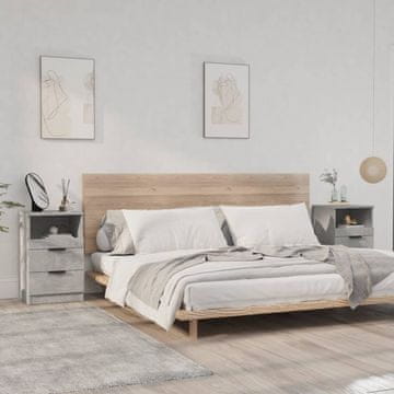 Vidaxl Noćni ormarići, set od 2, betonsko siva, materijal na bazi drva