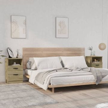 Vidaxl Noćni ormarići, set od 2, hrast sonoma, materijal na bazi drva