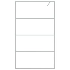 Vidaxl Pregrada za tuš srebrna 115 x 195 cm s prozirnim staklom ESG