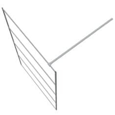 Vidaxl Pregrada za tuš srebrna 115 x 195 cm s prozirnim staklom ESG