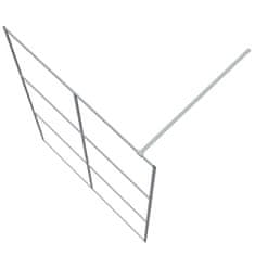 Vidaxl Pregrada za tuš srebrna 140 x 195 cm s prozirnim staklom ESG
