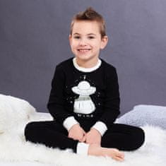 Garnamama dječja pidžama s printom, crna, 152 (md50841_fm57)