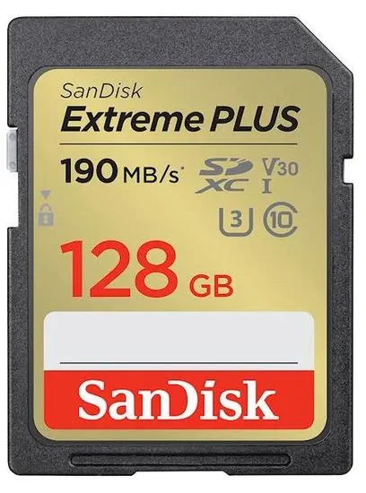 SanDisk Extreme Plus SDXC memorijska kartica, 128 GB, UHS-I, C10, U3, V30