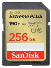 SanDisk Extreme Plus SDXC memorijska kartica, 256 GB, UHS-I, C10, U3, V30