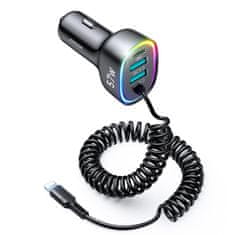 Joyroom JR-CL20 auto punjač 2x USB / USB-C 57W + Lightning, crno