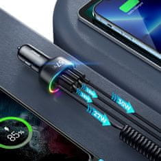 Joyroom JR-CL20 auto punjač 2x USB / USB-C 57W + Lightning, crno
