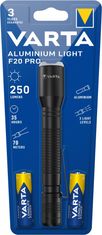 Varta Aluminium Light F20 Pro ručna svjetiljka, 250 lm, crna