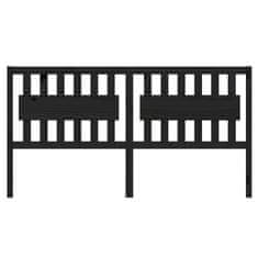 Vidaxl Uzglavlje za krevet crni 125,5 x 4 x 100 cm od masivne borovine