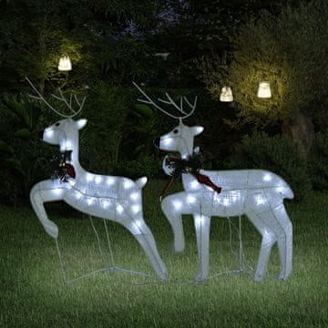 Vidaxl Božićni sobovi, 2 kom, bijeli, 40 LED dioda