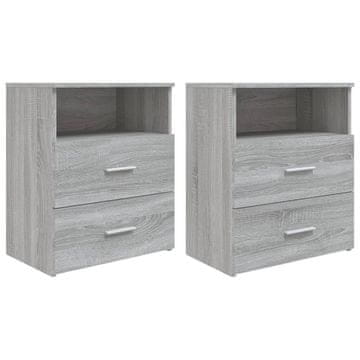 Vidaxl Noćni ormarići, set od 2, sivi hrast Sonoma, 50x32x60 cm