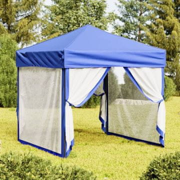 Vidaxl Sklopivi šator za zabave sa stranicama plavi 2x2 m