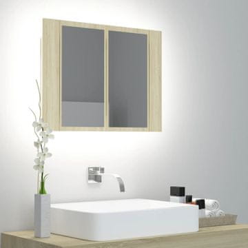 Vidaxl Kupaonski ormarić s ogledalom i LED rasvjetom, hrast Sonoma, 60x12x45 cm