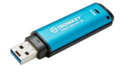 Kingston Ironkey USB ključ, 32 GB, USB 3.2 Gen 1, metalni, hardverska zaštita, plava (IKVP50/32GB)