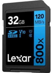 Lexar High-Performance SDHC memorijska kartica, 32 GB, 800x, UHS-I
