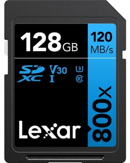 Lexar High-Performance SDXC memorijska kartica, 128 GB, 800x, UHS-I