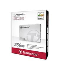 Transcend 230S SSD disk, 256 GB, 560/500 MB/s, 3D NAND, alu (TS256GSSD230S)
