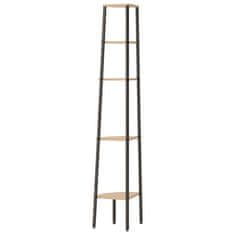Vidaxl Kutne police s 5 razina svjetlosmeđe-crne 45,5 x 31,5 x 180 cm