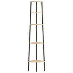 Vidaxl Kutne police s 5 razina svjetlosmeđe-crne 45,5 x 31,5 x 180 cm