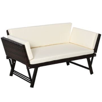 Homestar Vrtna sofa za 2 osobe sklopiva 129x63x67 cm smeđa