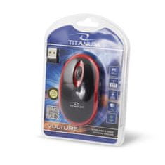 Titanum Bežični miš Titanum 3D Vulture optički 2.4 GHz, crno-crveni