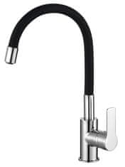 AQUALINE AQUALINE Kuhinjska Slavina s Fleksibilnim Izljevom, Crno/Kromirana