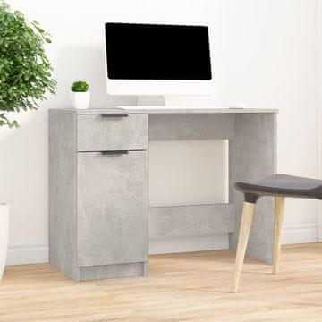 Vidaxl Radni stol, betonsko siva, 100x50x75 cm, materijal na bazi drva