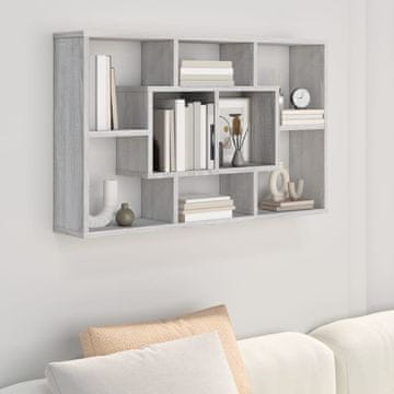 Vidaxl Zidna polica siva, sonoma hrast 85x16x52,5 cm