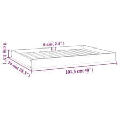 Vidaxl Krevet za pse 101,5 x 74 x 9 cm od masivne borovine
