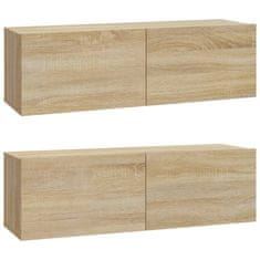 Vidaxl Zidni TV ormarići, 2 kom, Sonoma hrast, 100x30x30 cm