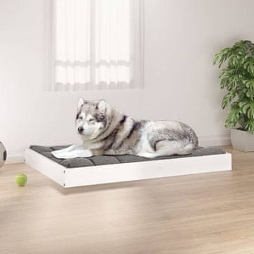 Vidaxl Krevet za pse Bijeli 101,5x74x9 cm Masivni borov drvo