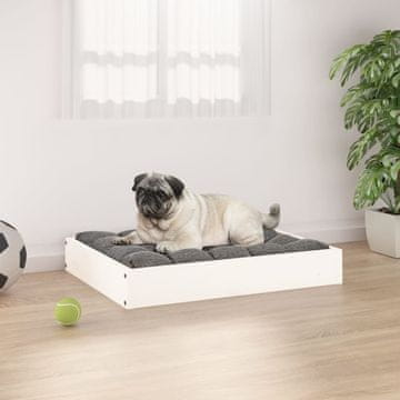 Vidaxl Krevet za pse Bijeli 61,5 x 49 x 9 cm Masivni borov drvo