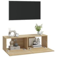 Vidaxl Zidni TV ormarići, 2 kom, Sonoma hrast, 100x30x30 cm