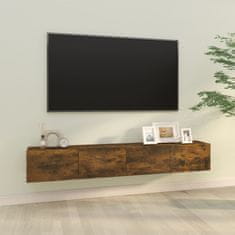 Vidaxl Zidni TV ormarići, 2 kom, dimljeni hrast, 100x30x30 cm