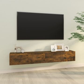Vidaxl Zidni TV ormarići, 2 kom, dimljeni hrast, 100x30x30 cm