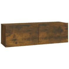 Vidaxl Zidni TV ormarići, 2 kom, dimljeni hrast, 100x30x30 cm