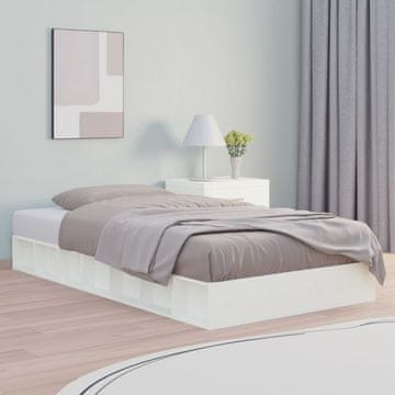 Vidaxl Okvir kreveta Bijeli 140x190 cm Puno drvo