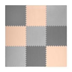 Ricokids velika pjenasta slagalica-podloga 180x180cm 9 dijelova sivo-breskvasta