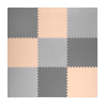 Ricokids velika pjenasta slagalica-podloga 180x180cm 9 dijelova sivo-breskvasta