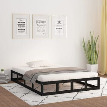 Vidaxl Okvir za krevet crni 120 x 200 cm masivno drvo