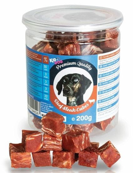 KIDDOG Premium Quality pasje poslastice, goveđe kocke, 200 g