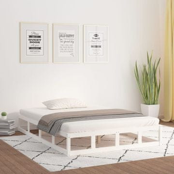 Vidaxl Okvir kreveta Bijeli 180x200 cm Puno drvo