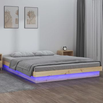 Vidaxl Okvir za krevet s LED zaslonom 120x200 cm Masivno drvo
