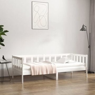 Vidaxl Dnevni krevet Bijeli 80x200 cm Masivni borov drvo