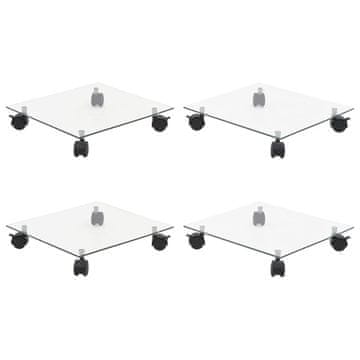 Vidaxl Pomični stalci za biljke 4 kom 35 x 35 cm četvrtasti stakleni