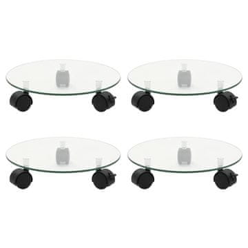 Vidaxl Pomični stalci za biljke 4 kom 28 cm od kaljenog stakla okrugli