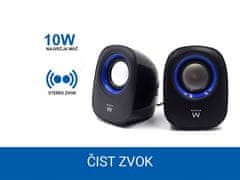 Ewent zvučnici 2.0, 5W RMS,USB, crni (EW3501)