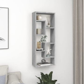 Vidaxl Zidna polica, siva sonoma hrast, 36x16x90 cm
