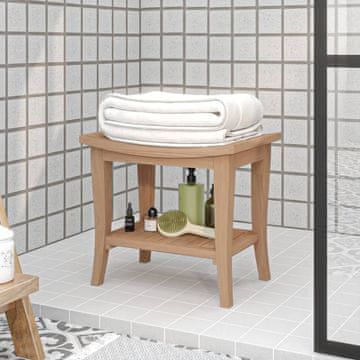 Vidaxl Kupaonski stolić 50x35x45 cm Masivno tikovino drvo